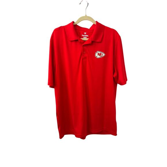 Fanatics NFL Kansas City Chiefs Red Dri Fit Athletic Polo Shirt Size Men's XL - Picture 2 of 3
